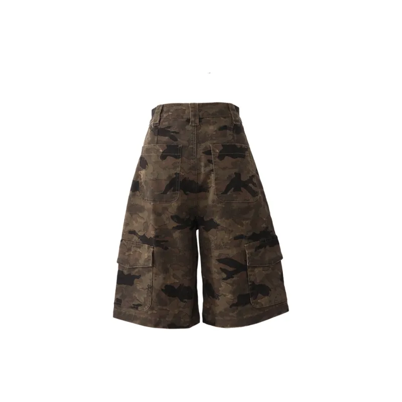 ZAVK Denim Shorts Women's [Camouflage Brown]-1