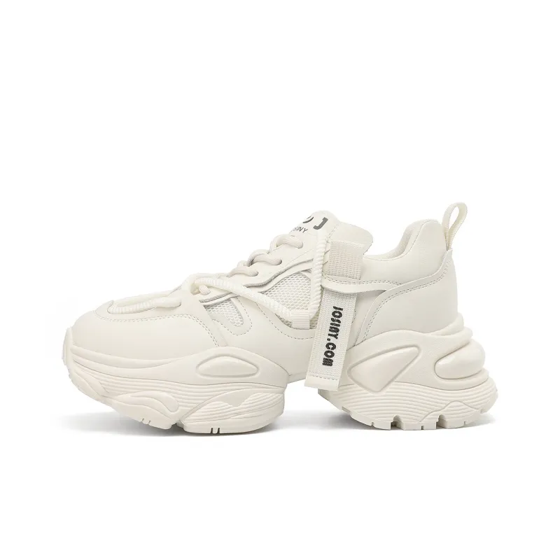 JOSINY Chunky Sneakers Women's Low Top Ecru/White Gold-1