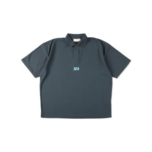 WIND AND SEA Polo Shirts Unisex Gray Blue