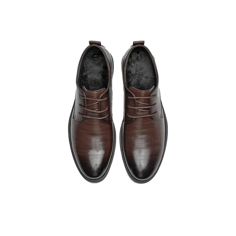 HLA Dress Shoes Men Low Top Black-30