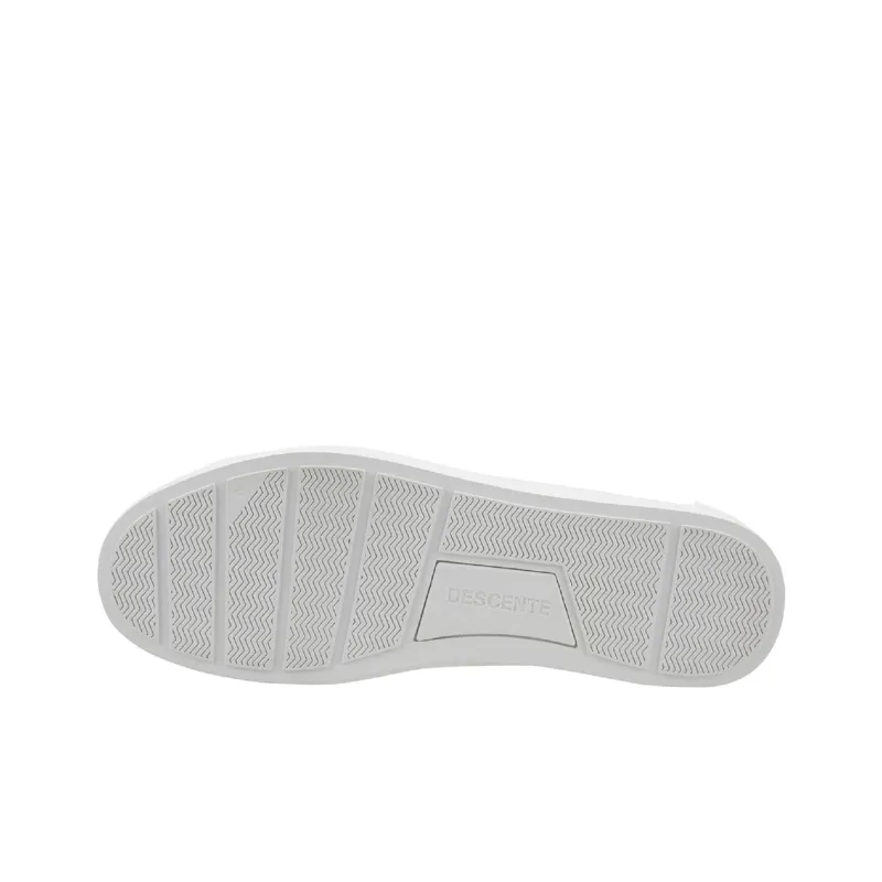 DESCENTE Slip Resistant Waterproof Cushioning Abrasion Resistant Breathable Mid Top Skateboard Shoes Unisex White-4