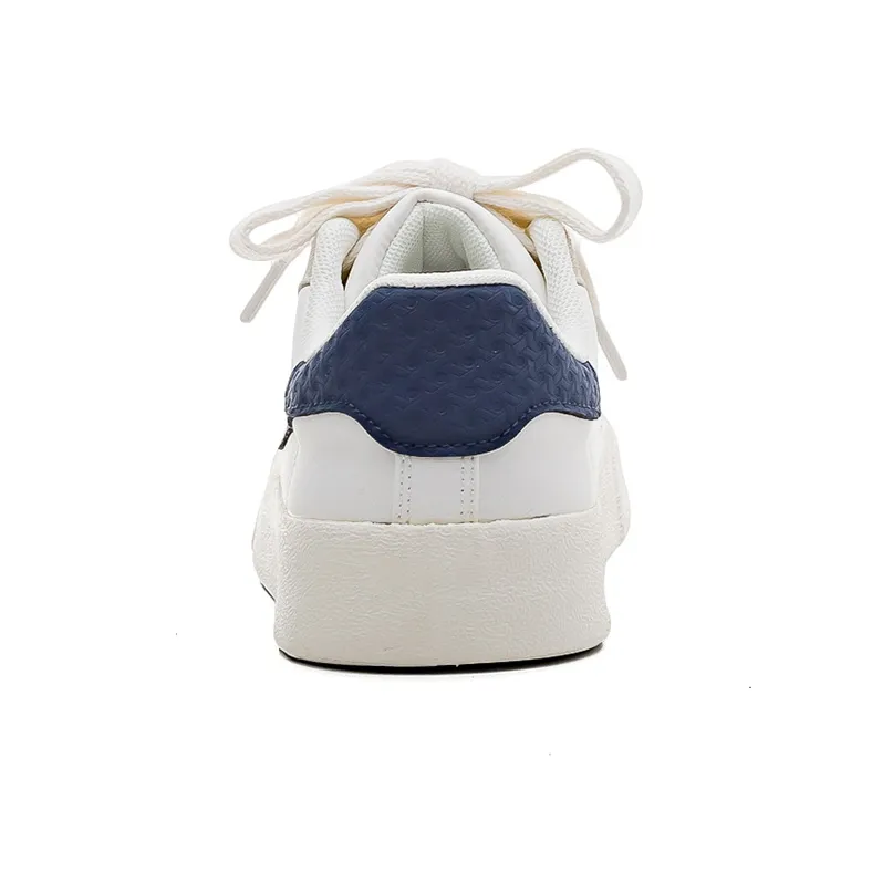 Warrior Slip Resistant And Breathable Low Top Canvas Shoes Unisex Beige Dark Blue-3
