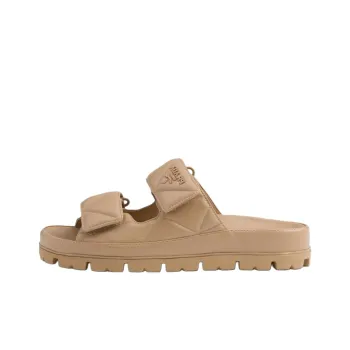 PRADA Slide Slippers Women's Sand Beige Yellow