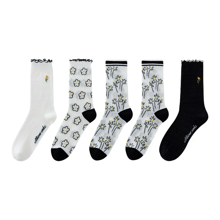 MIIOW Knee-High Socks Women's 5 Pack-3