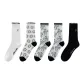 [5 Pack]White+White Floral+White Small Flower+White Small Flower+Black