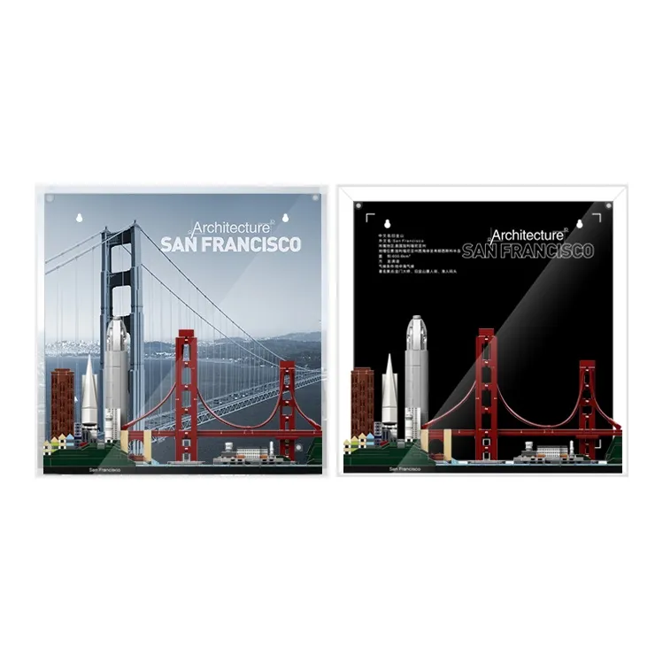 LIGHT YOUR BRICKS Compatibility Building Block Skyline Dual View Photo Frame Display Case Model Accessories-5