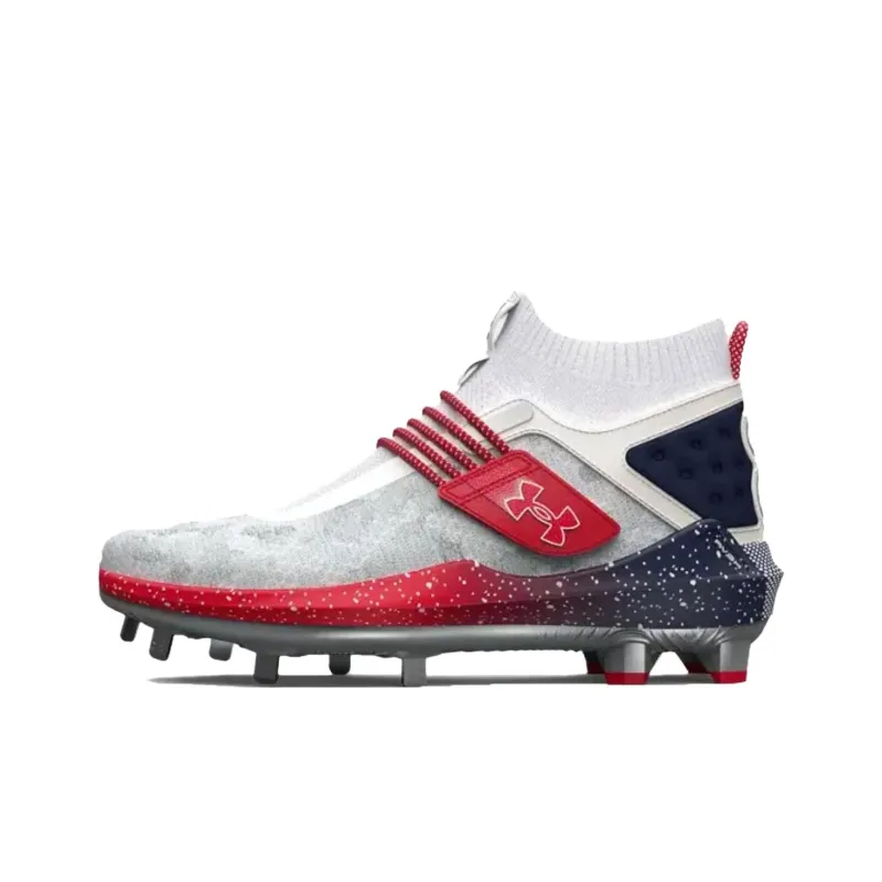 Under Armour Harper 8 Low ST USA Anti-Slip Wear-Resistant High-Top Training Shoes Men's Red White-0