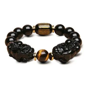 KING TAI SANG Obsidian Bracelets Unisex