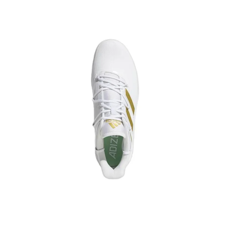 Adidas Adizero Cleats Wear Resistant Low Top Training Shoes Men's White Gold-4