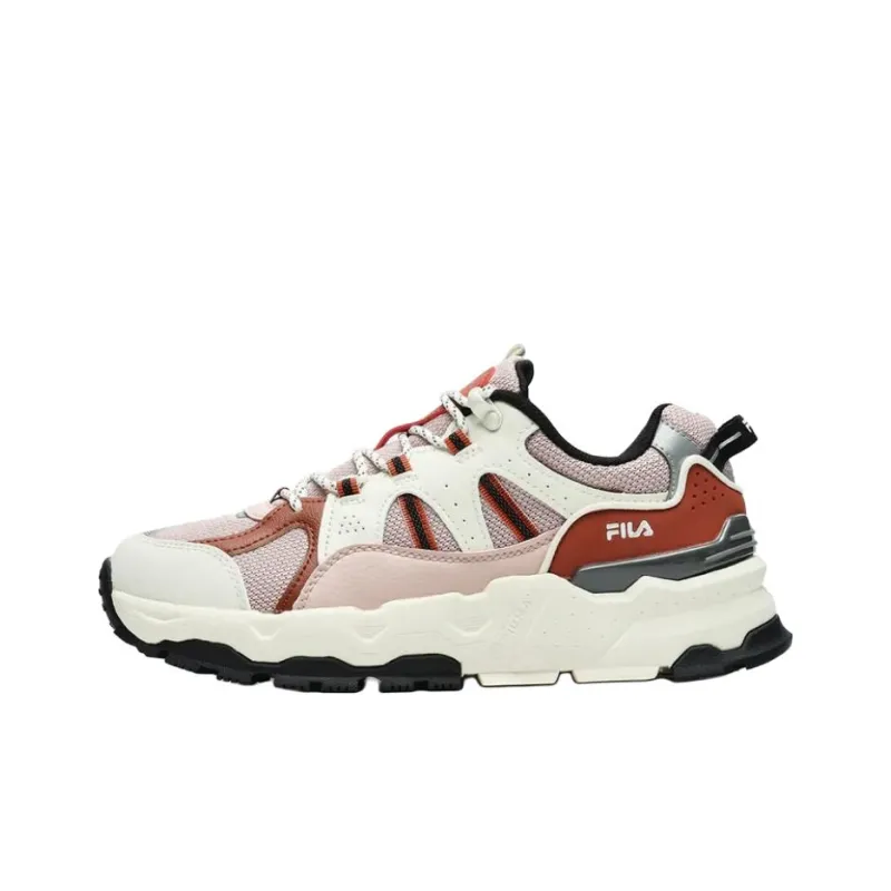 FILA Trek 1S Cushioning Anti-Slip And Wear-Resistant Low-Top Casual Shoes Women's White Pink-1