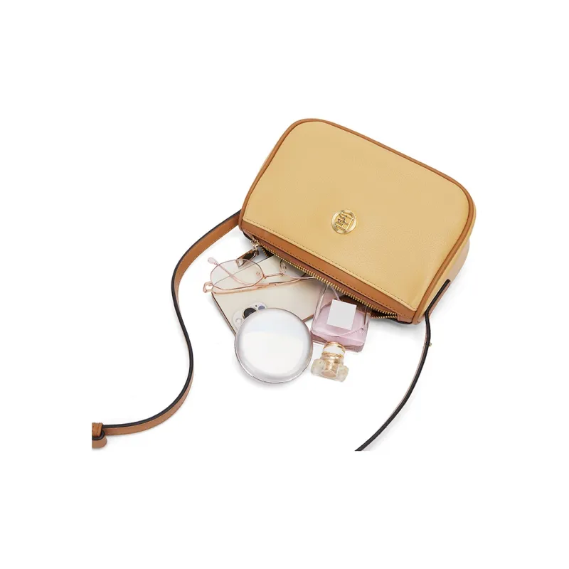 CORALDAISY Synthetic Leather Shoulder Bag Crossbody Bag Handbag Mom Bag Women's Beige Yellow-2