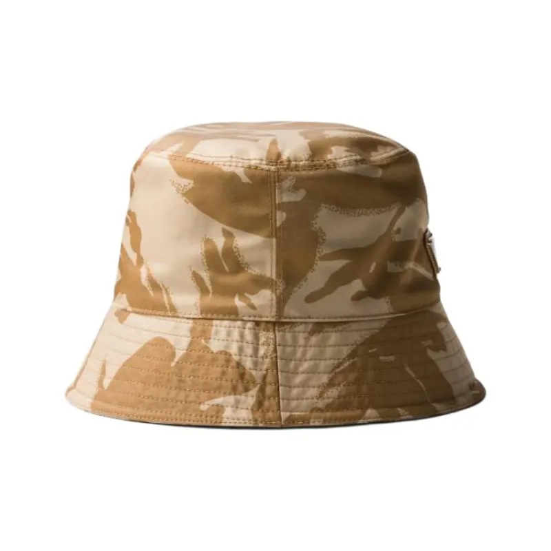 PRADA Recycled Nylon Bucket Hats Men's Khaki-1