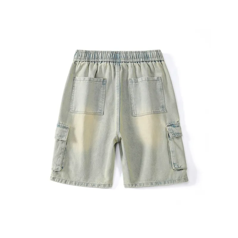 PAINT STAIN Denim Shorts Unisex-1