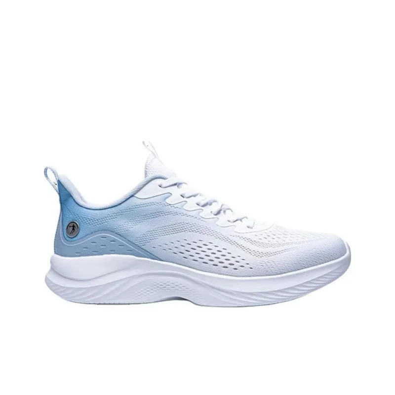 QIAODAN Cushioned Slip Resistant Low Top Sprint Running Shoes Men's White Blue-1