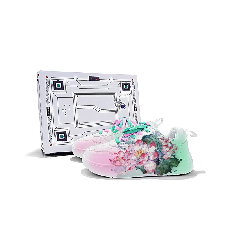 Cold Cicadas Yesterday Lightweight And Breathable Low Top Skateboard Shoes Unisex White Pink Green-2