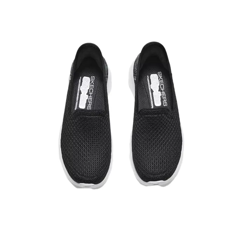 Skechers Go Walk Fle Cushioning Anti Slip And Wear Resistant Low Top Casual Shoes Women's Black White-2