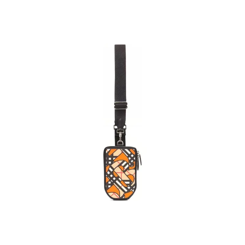 Burberry Blended With Cotton And Linen Cell Phone Case With Bib & Brace Cell Phone Pouch Men's Multicolor-0