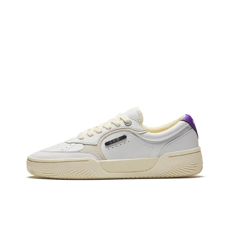 Anta Owen Hélà TRIBE Cushioning, Wear Resistant Low Top Skateboard Shoes Unisex White Gray Purple-0
