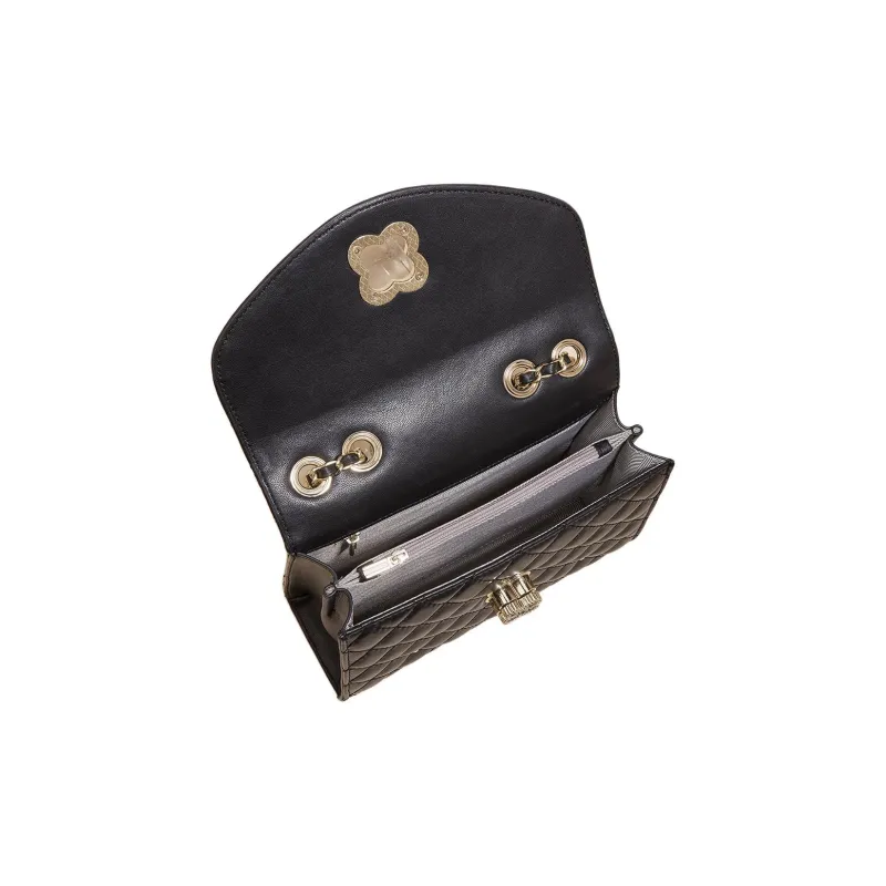 Marino Orlandi Synthetic Leather Small Square Bag, Crossbody Bag Women's Black-3