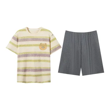 FOREVER 21 Pajama Set Men's Light Yellow