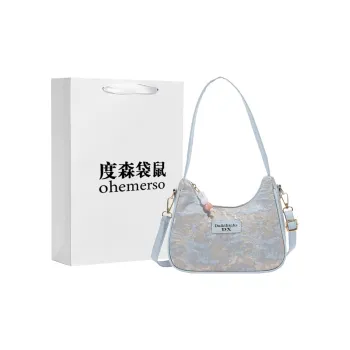 Dusen Kangaroo Canvas Crossbody Bag, Handbag, Dumpling Bag, Shoulder Bag Small Size Women's Blue/Purple/Pink