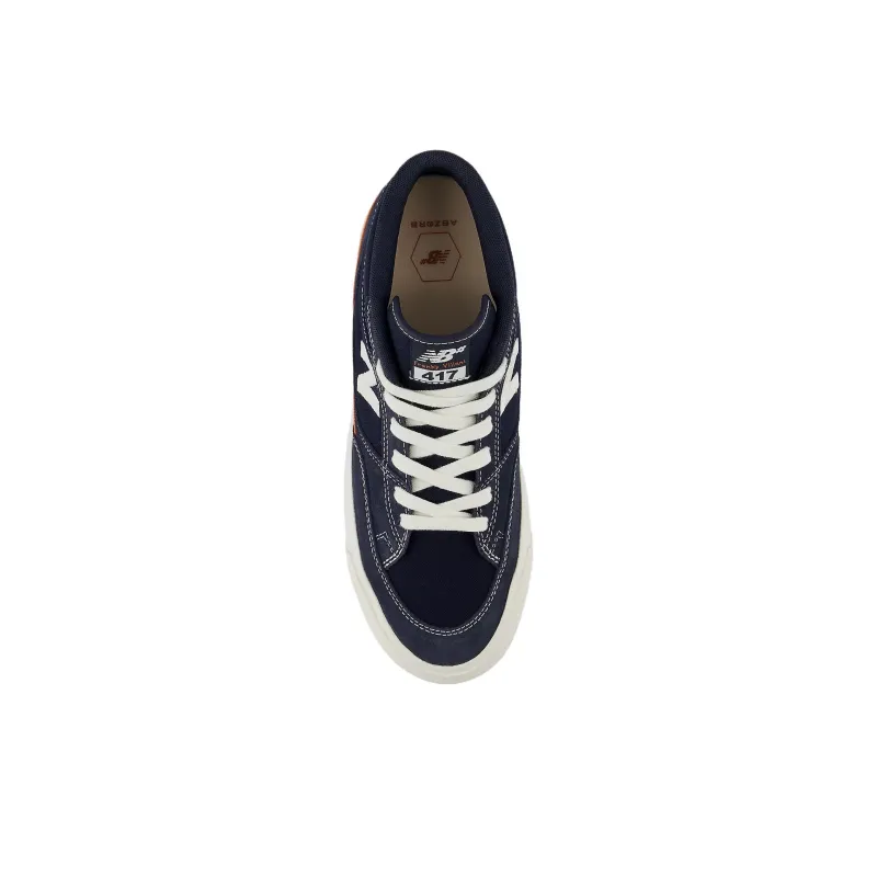 New Balance Numeric Franky Villani 417 Anti Slip Wear Resistant Mid Top Casual Shoes Unisex Blue White-3