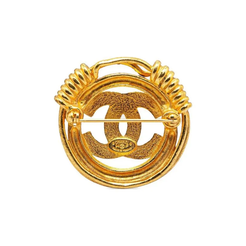 CHANEL 1994 Plated Cc Brooch Costume Brooch-2