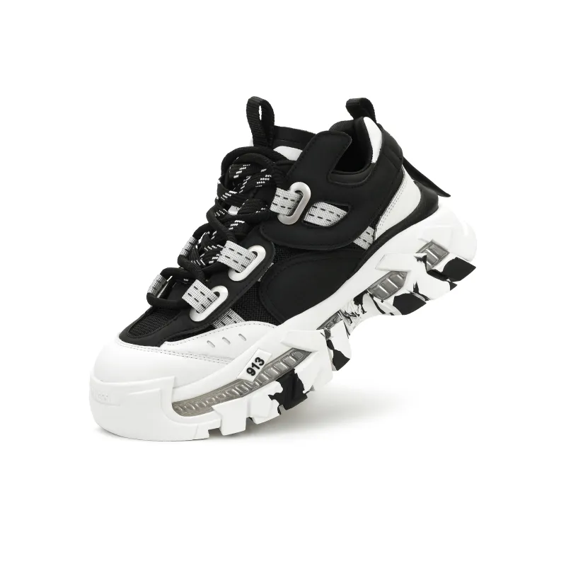 NUTTINESS Ruins Collection Abrasion Resistant Breathable Height Increasing Low Top Chunky Sneakers Unisex-3