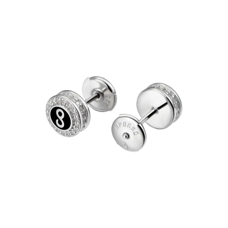 APORRO 925 Sterling Silver Infinite Collection, Chinese Zodiac Snake Ear Studs Unisex-2