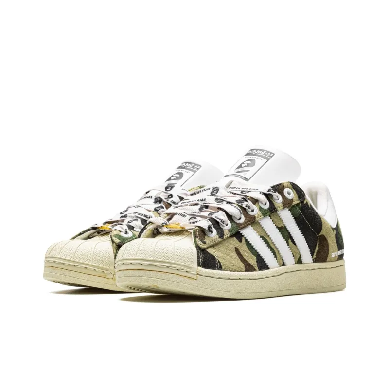 Nigo x Adidas Anti Slip Wear Resistant Low Top Skateboard Shoes Unisex Green Brown White-1