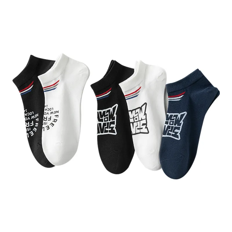 HANADASOX No Show Socks Men's 5 Pack Mixed Color-1