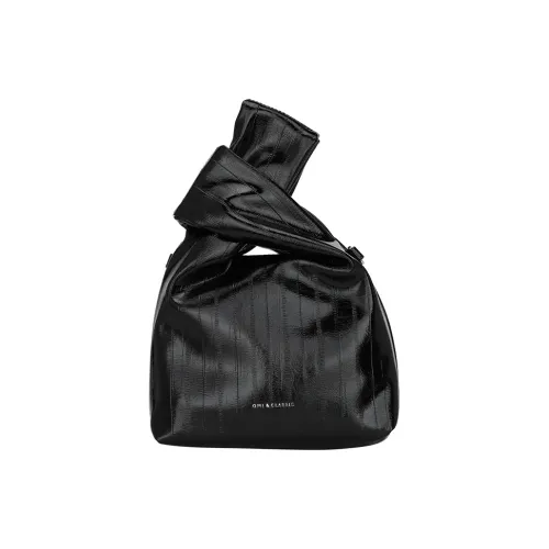 OMI Synthetic Leather One Shoulder Handbags Small Size Women's Black/White/Pink