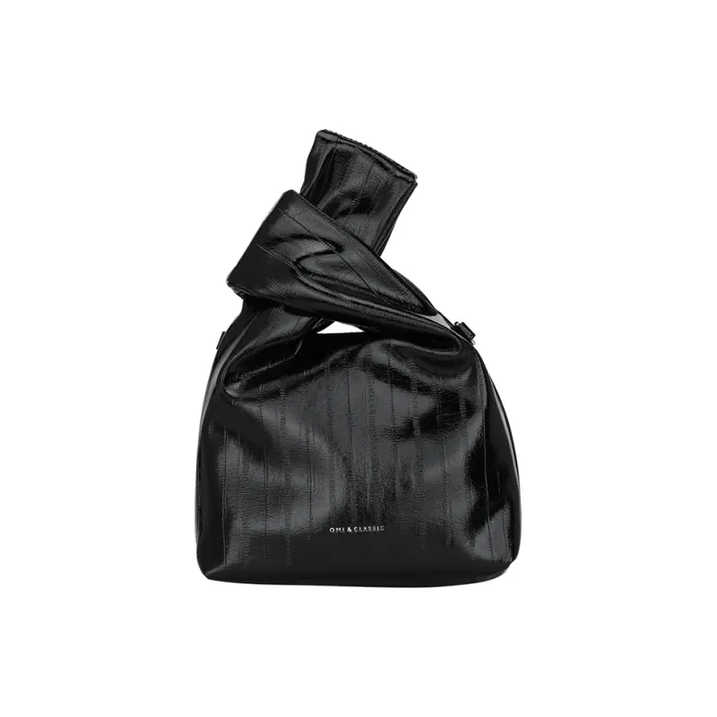 OMI Synthetic Leather One Shoulder Handbag Trumpets Women's Black/White/Pink-0