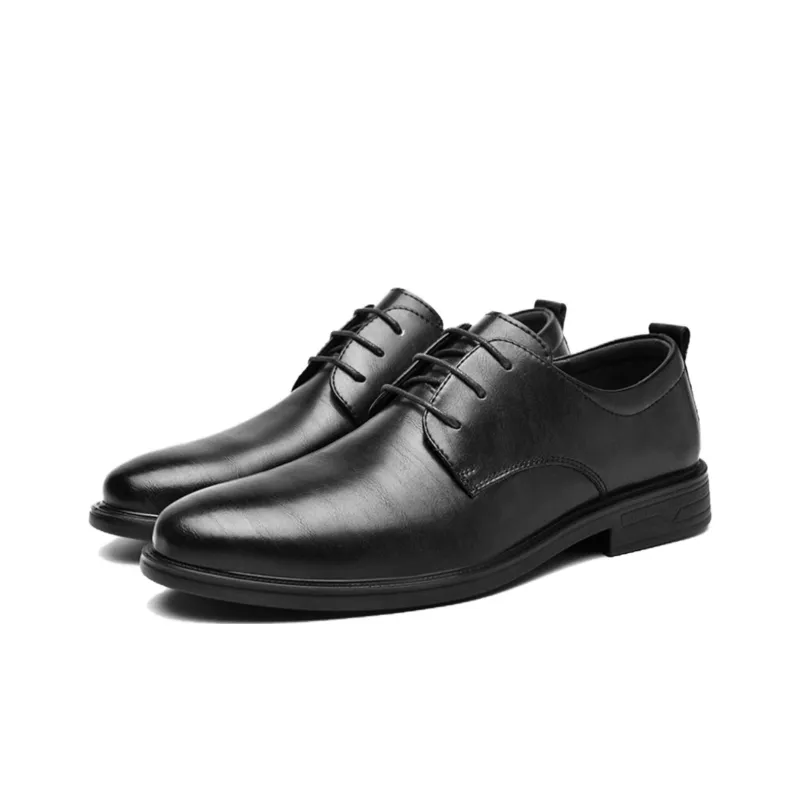 HLA Dress Shoes Men Low Top Black-0