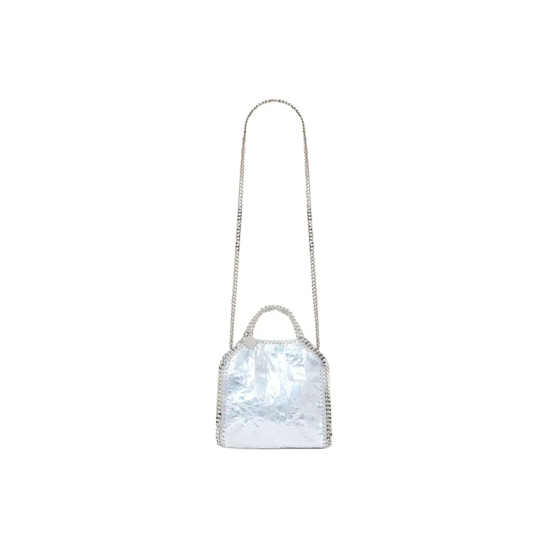 Stella McCartney Falabella Tiny Cracked Metallic Tote Bag-1