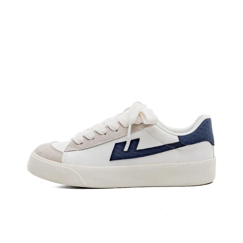 Warrior Slip Resistant And Breathable Low Top Canvas Shoes Unisex Beige Dark Blue-0