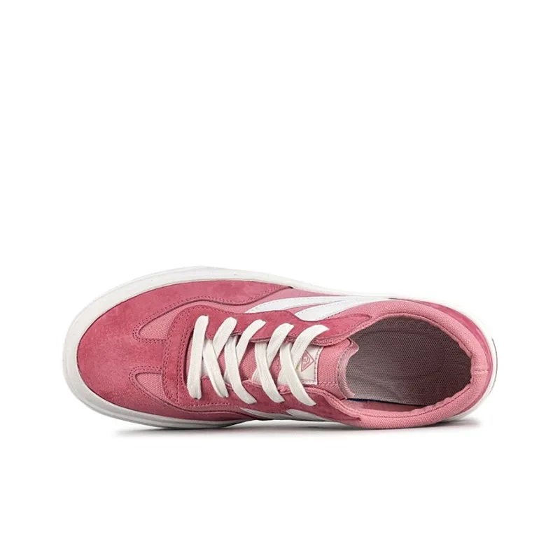 ZUIBANG Anti Slip And Wear Resistant Breathable Low Top Skateboard Shoes Women's Pink White-3