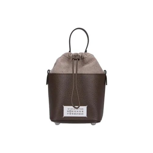 Maison Margiela 5AC Calfskin Bucket Bag, Shoulder Bag, Crossbody Bag, Handbag Small Size Men's Coffee