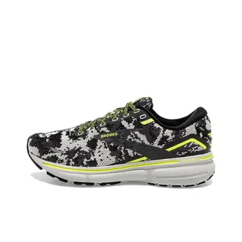 Brooks Ghost 15 Cushioning Anti Slip And Wear Resistant Coverage Low Top Running Shoes Women's Black Gray Yellow