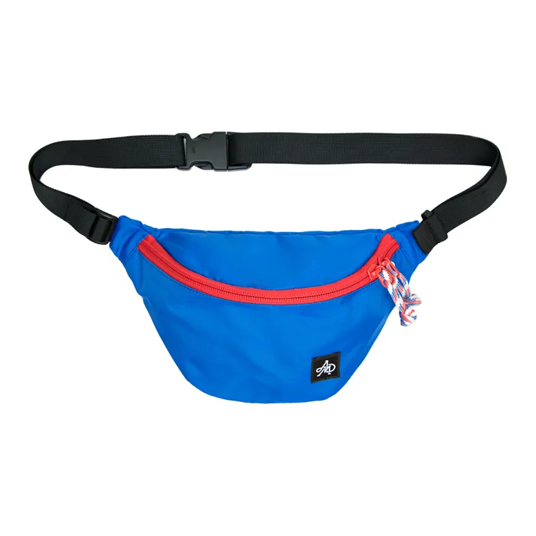 The MAD HATcher MONOGRAM Series Polyester Fanny Pack Small Size Unisex Black/Orange/Blue-5