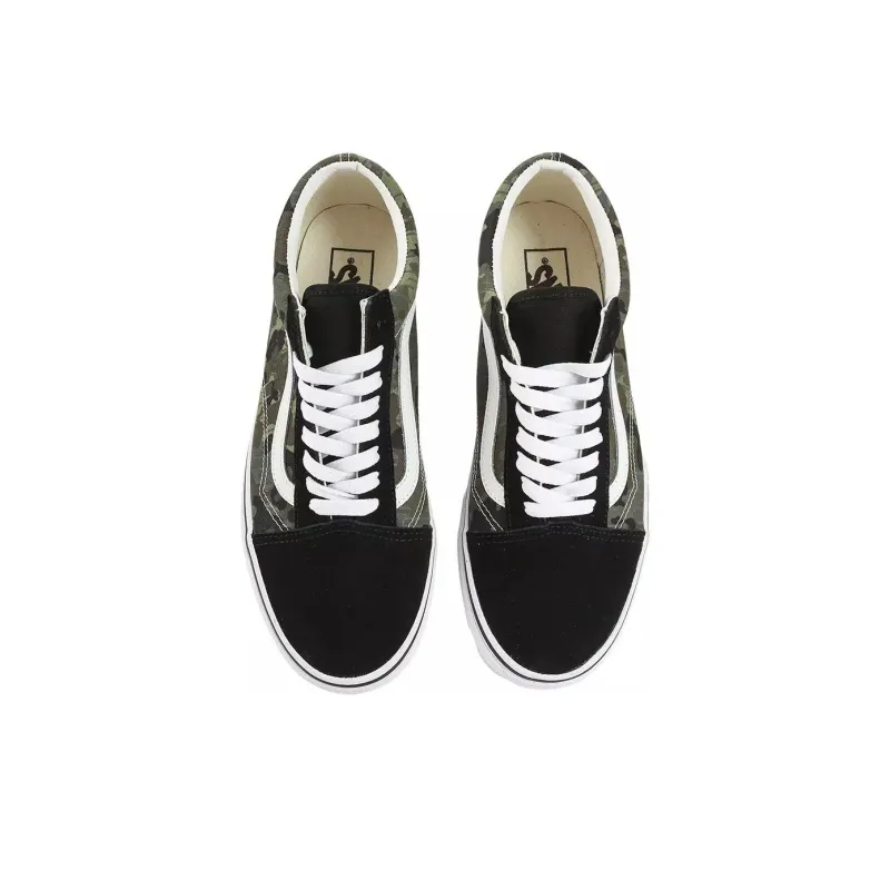 Vans Old Skool Cushioning, Wear Resistant Low Top Skateboard Shoes Unisex Camouflage Black-3