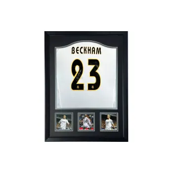 Three For 04-05 Real Madrid David Beckham Autographed Soccer Apparel Jersey Small Bae Includes SA Certificate