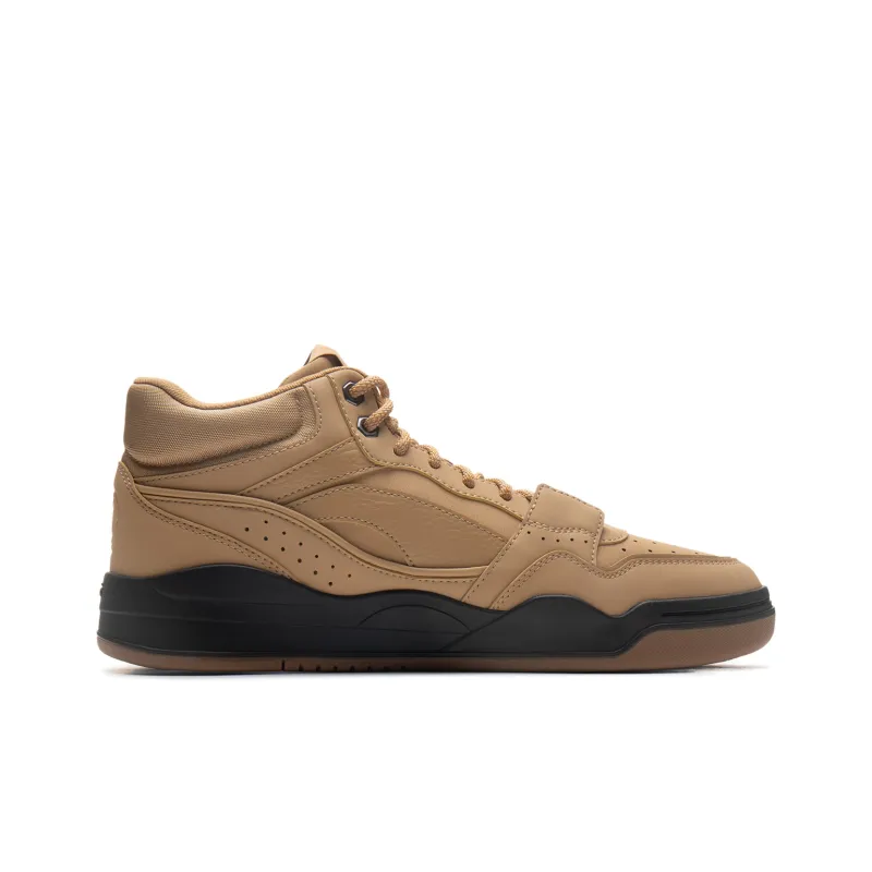 LiNing Yuebai Anti Slip Wear Resistant Breathable Height Increasing Mid Top Skateboard Shoes Men's Tawny-1