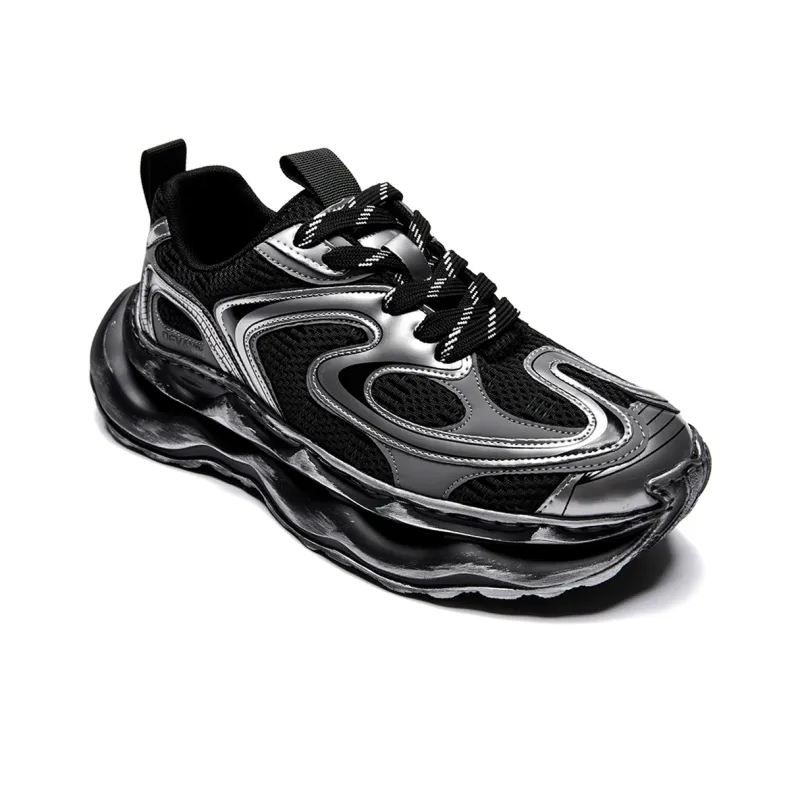 Devanro Cushioned Breathable Moisture Wicking Lightweight Height Increasing Low Top Chunky Sneakers Men's-3