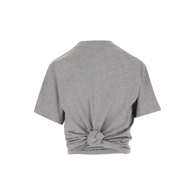 Balenciaga Knot Detailed Cropped T-Shirt-1