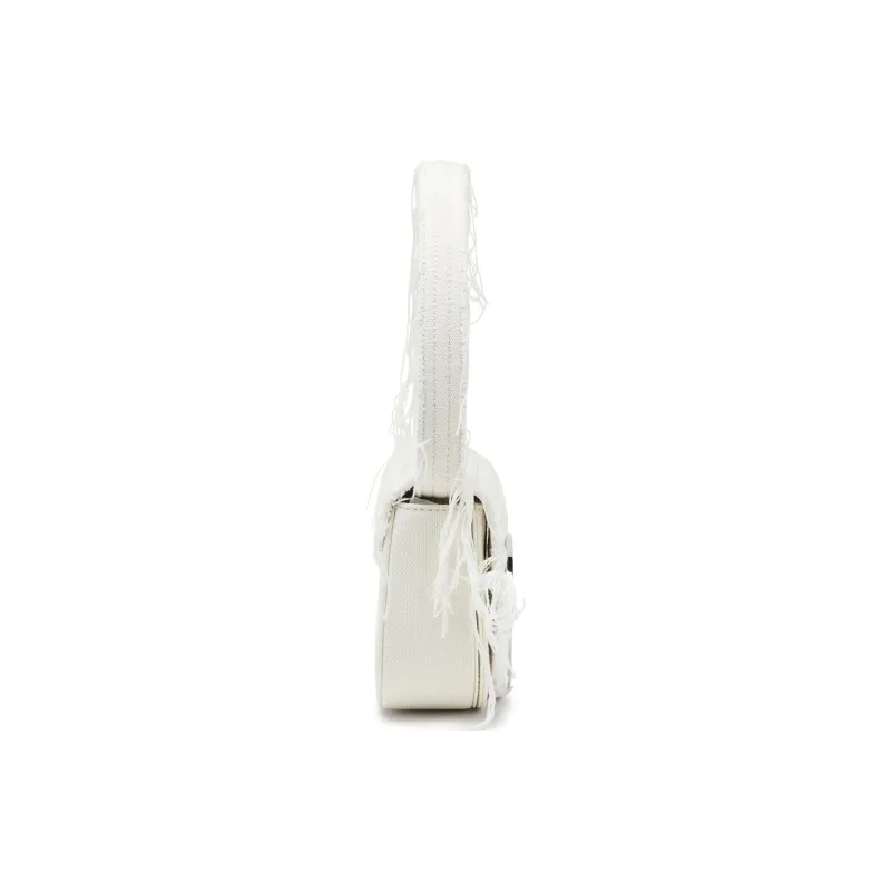 DIESEL Canvas With Calfskin Handbag Shoulder Bag Women's White-1