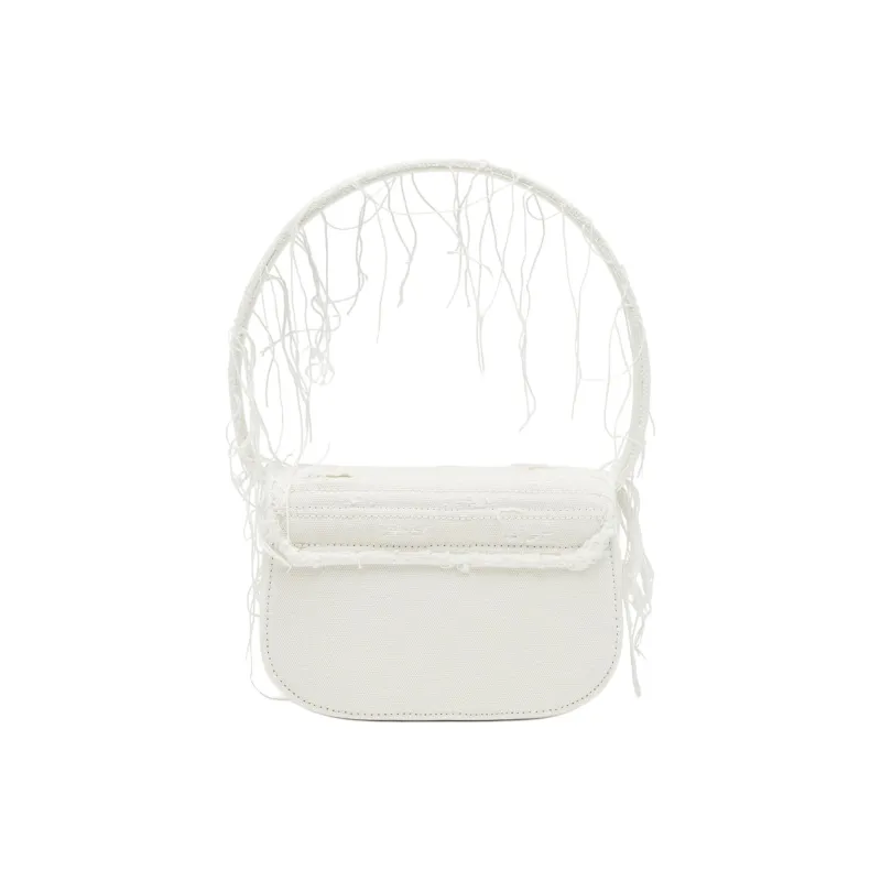 DIESEL Canvas With Calfskin Handbag Shoulder Bag Women's White-2