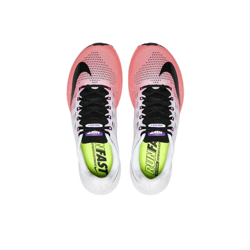 Nike Air Zoom Elite 9 Cushioning Wear-Resistant Low-Top Running Shoes Women's White Red-3
