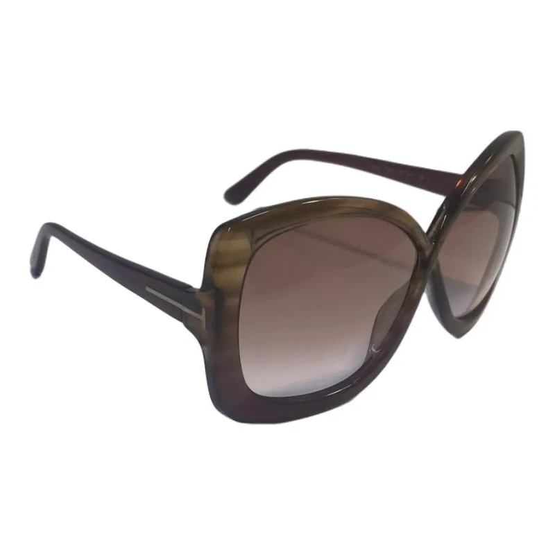 TOM FORD Metal Acetate Butterfly Sunglasses Women's Brown-3