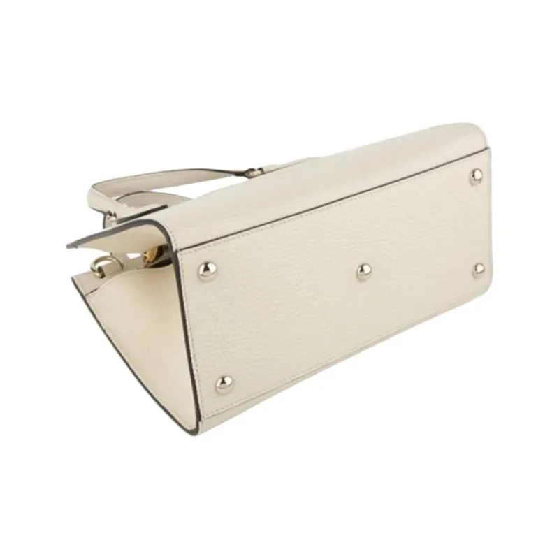 GUCCI Soho Leather Shoulder Bag, Crossbody Bag, Handbag Women's White-3